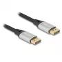 DeLOCK DisplayPort kábel 16K 60 Hz 1 m strieborný kov
