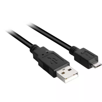 USB 2.0 kábel, USB-A konektor samec > Micro-USB konektor samec (čierny, 3,0 metre)