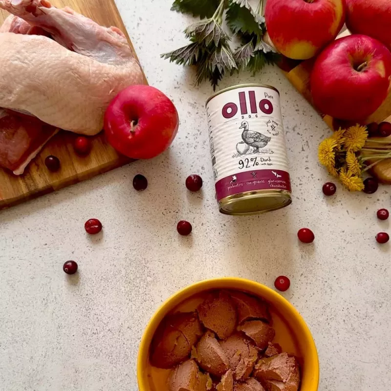 OLLO Pure Duck s jablkom - mokré krmivo pre psov - 400 g