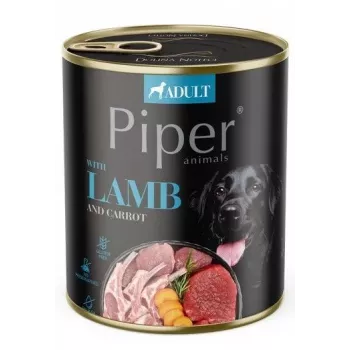 Mokré krmivo pre psov Dolina Noteci Piper jahňacie s mrkvou, mokré krmivo pre dospelých psov, 800 g, 10% proteín, 7% tuk