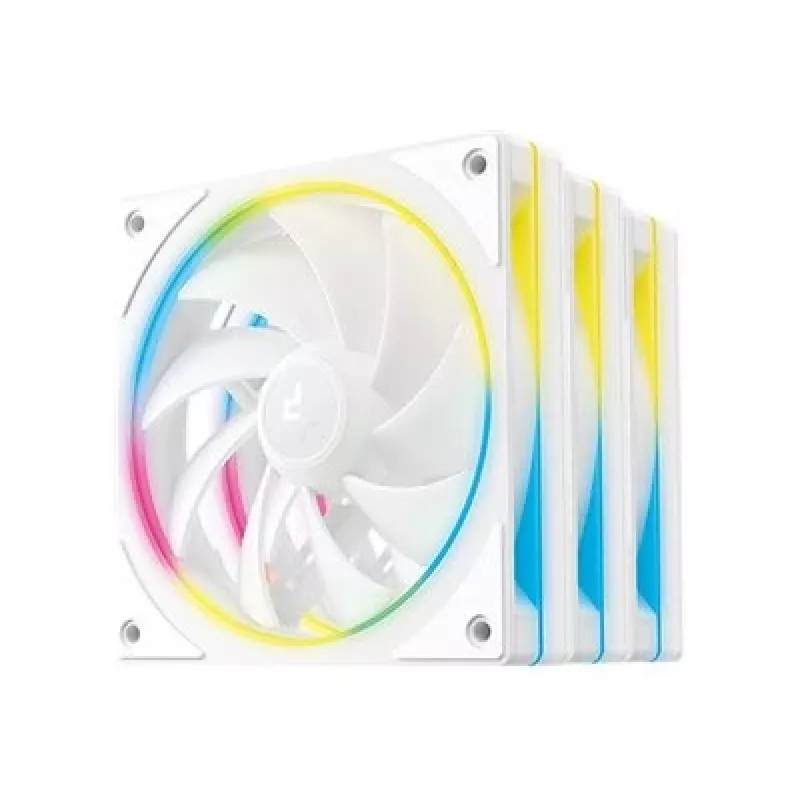 Ventilátor počítačovej skrine DeepCool FL12 SE WH 12 cm biely 3 kusy