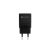 NATEC káblová nabíjačka pre mobilné zariadenia NUC-2141, 30W, USB-C PD 3.0 + USB-A QC 3.0, 110–240V, čierna