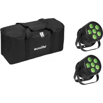 LED Par reflektor EUROLITE Silent Par 6 QCL Floor Set s 2 kusmi a soft bag