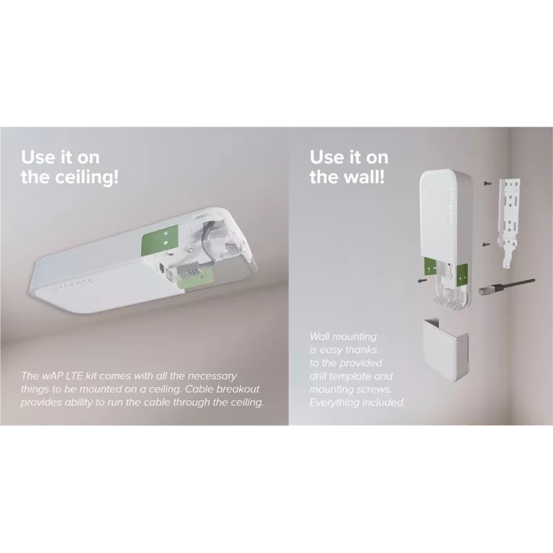 Wireless Access Point MikroTik wAP LTE kit 2024 — 2,4 GHz, 300 Mbps, IP54, PoE, SIM slot
