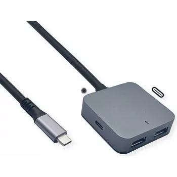 VALUE USB hub 12.99.1126 – USB 3.2 Gen 2 (Type-C host) 4 porty (2×A + 2×C) 10000 Mbit/s, čierna
