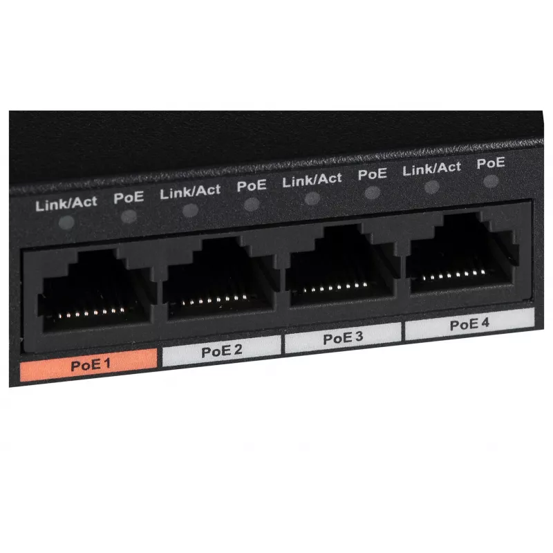 Dahua Technology PFS3006-4ET-60 neupravovaný L2 Fast Ethernet (10/100) Power over Ethernet (PoE) čierny
