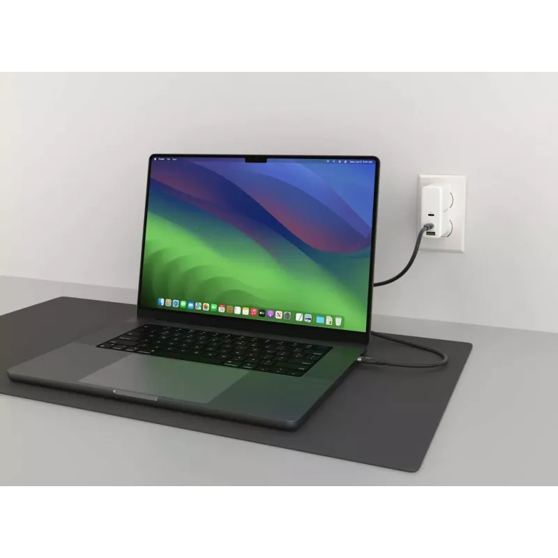 HYPER HyperJuice 240W silikónový USB-C na USB-C kábel (1,8m/2m) - čierny