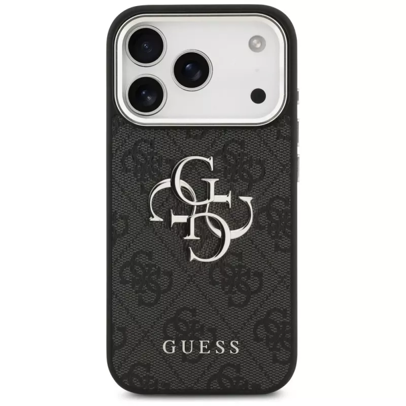 GUESS | Hardcase 4G | Zadný kryt | iPhone 17 Pro Max | Apple | Ekologická koža/PC/Plast/TPU | Čierna