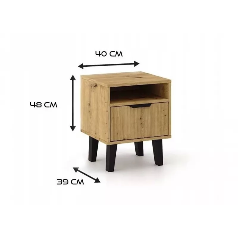 SCANDI 1S štíhly dub ARTISAN nočný stolík