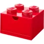 LEGO zásuvka na stôl 4, úložná krabica červená, výstupky
