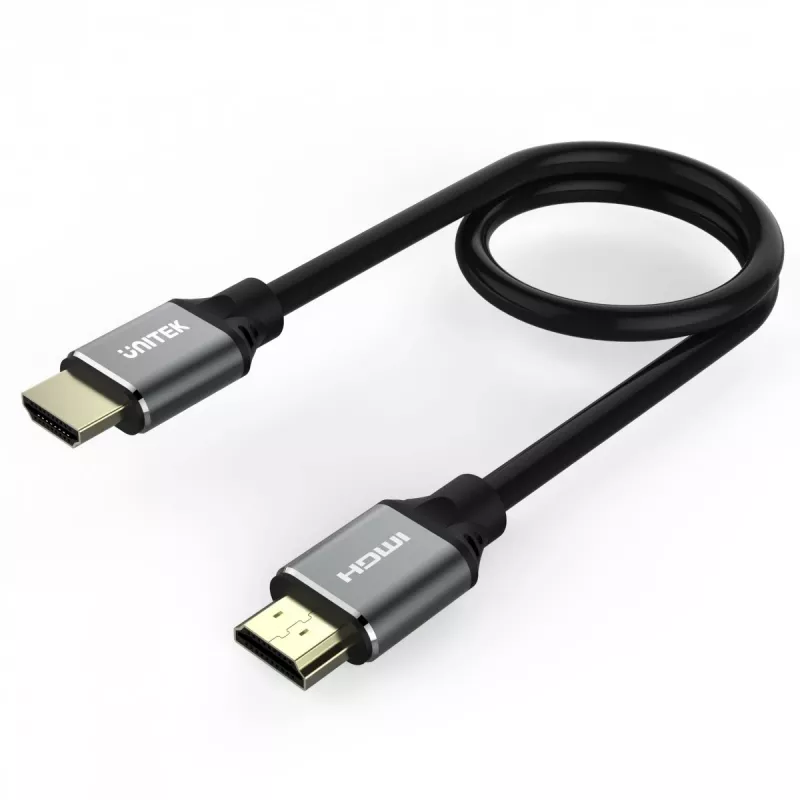 HDMI kábel Unitek C138W 2 m — HDMI 2.1, 48 Gbit/s, 4K/120Hz, HDR10 & Dolby Vision, ARC, pozlátené konektory