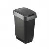 Rotho Twist otočný odpadkový kôš 25 l, strieborný