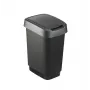Rotho Twist otočný odpadkový kôš 25 l, strieborný