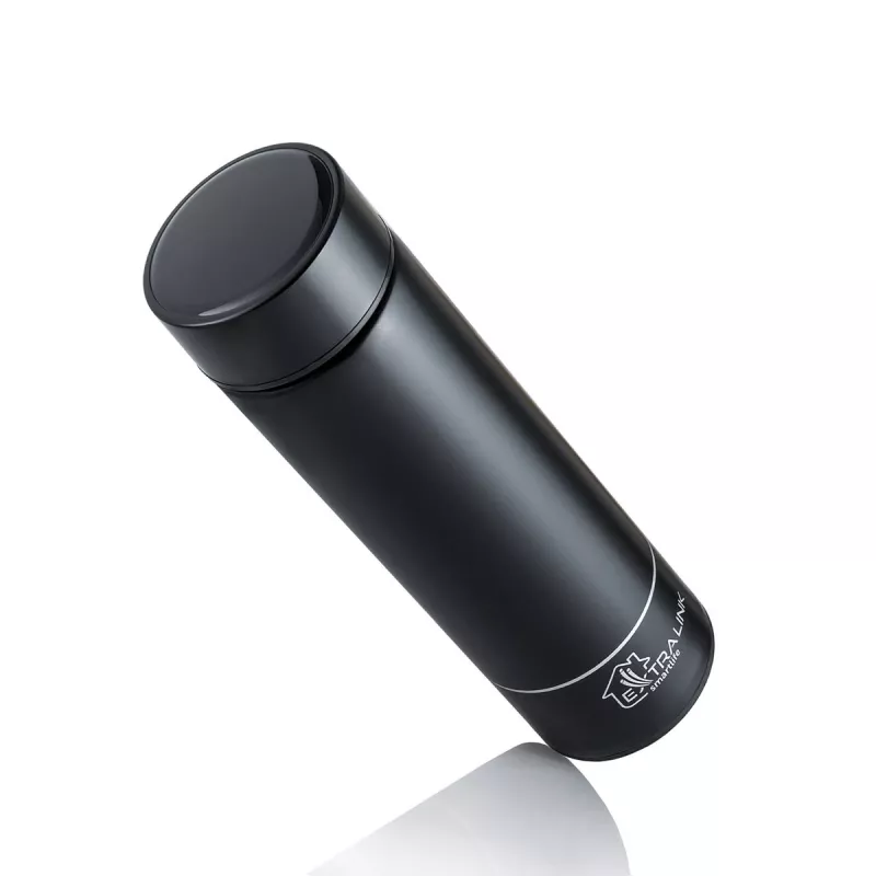 Extralink Smart Travel Mug čierny, termohrnček s LED displejom