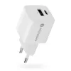 Nástenná nabíjačka everActive SC-330Q s 1x USB-A a 1x USB-C konektormi, 20W, biela