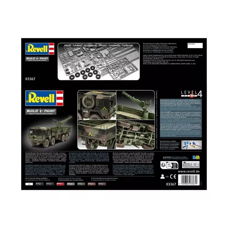 Plastový modelársky set REVELL Man 10T Milgl 8x8 LKW mierka 1/35