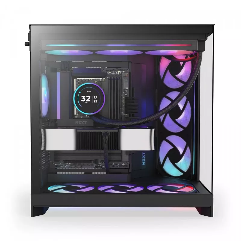 PC skriňa NZXT H9 Flow RGB Midi Tower čierna