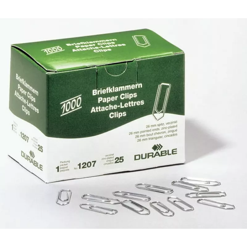 Kovové kancelárske sponky Durable 120725 1000 ks