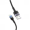 USB na Lightning dátový kábel Tellur 1,2 m nylonový pletený čierny