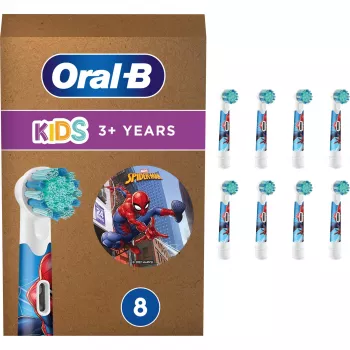 Oral-B Kids Spiderman náhradné hlavice kefiek, biele, 8 kusov