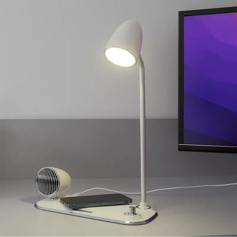 Bezdrôtová stolná nabíjačka Tellur TLL151371 s Bluetooth reproduktorom a stolnou lampou