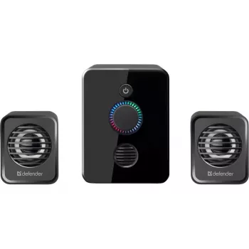 2.1 Počítačové reproduktory DEFENDER V12 11W RMS USB, 3,5 mm, woofer, čierne, 223×115×130 mm