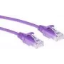 ACT fialový 1,5 metra LSZH U/UTP CAT6 datacentrový Slimline patch kábel bez jazýčka s RJ45 konektormi