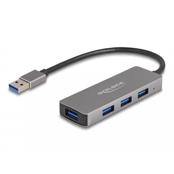 DeLOCK 63171 USB Hub 3.2 Gen 1 Type-A 5000 Mbit/s sivý