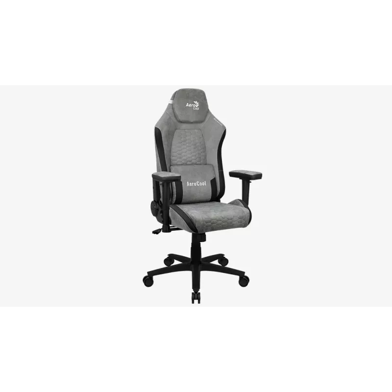Aerocool Crown AeroSuede univerzálna herná stolička s čalúnenou sedacou plochou, kamenná sivá