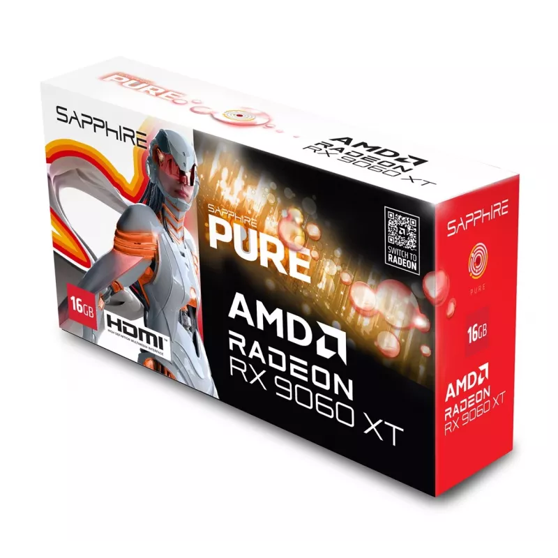 SAPPHIRE PURE Radeon RX 9060 XT Gaming OC 16GB grafická karta