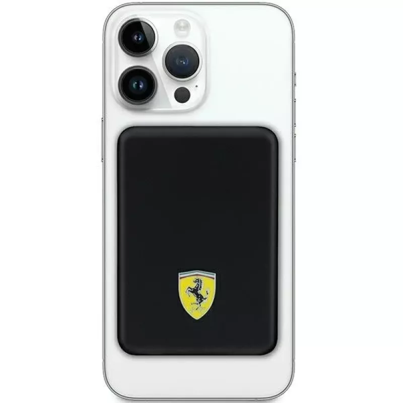 Ferrari powerbanka FEPB5MNCAK 15W 5000mAh čierna/čierna Metal Logo MagSafe