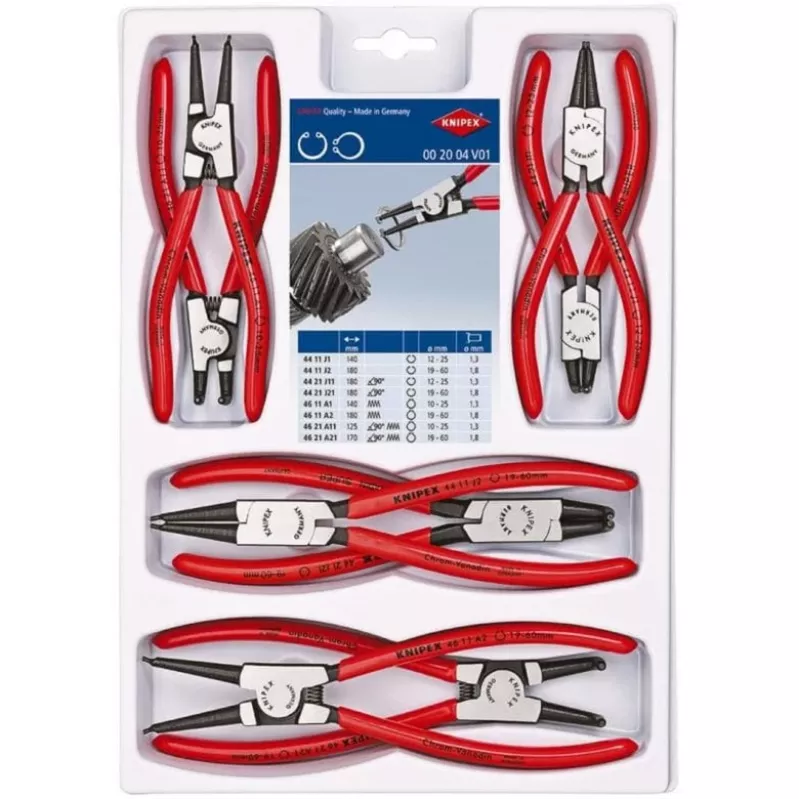 KNIPEX SADA KLIEŠTÍ NA POISTNÉ KRÚŽKY 8-dielna