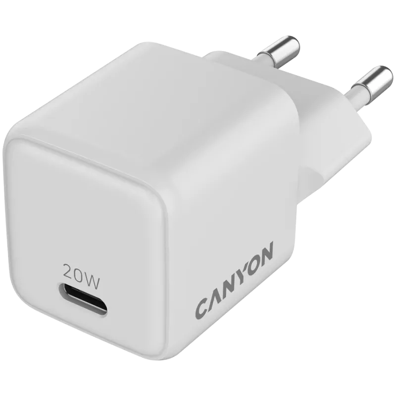 CANYON nabíjačka CU20C GaN 20W 1xPD EU biela