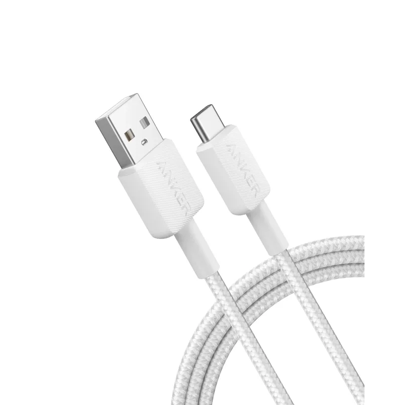 USB-A na USB-C kábel Anker A81H5G21 — 0,9 m, biely