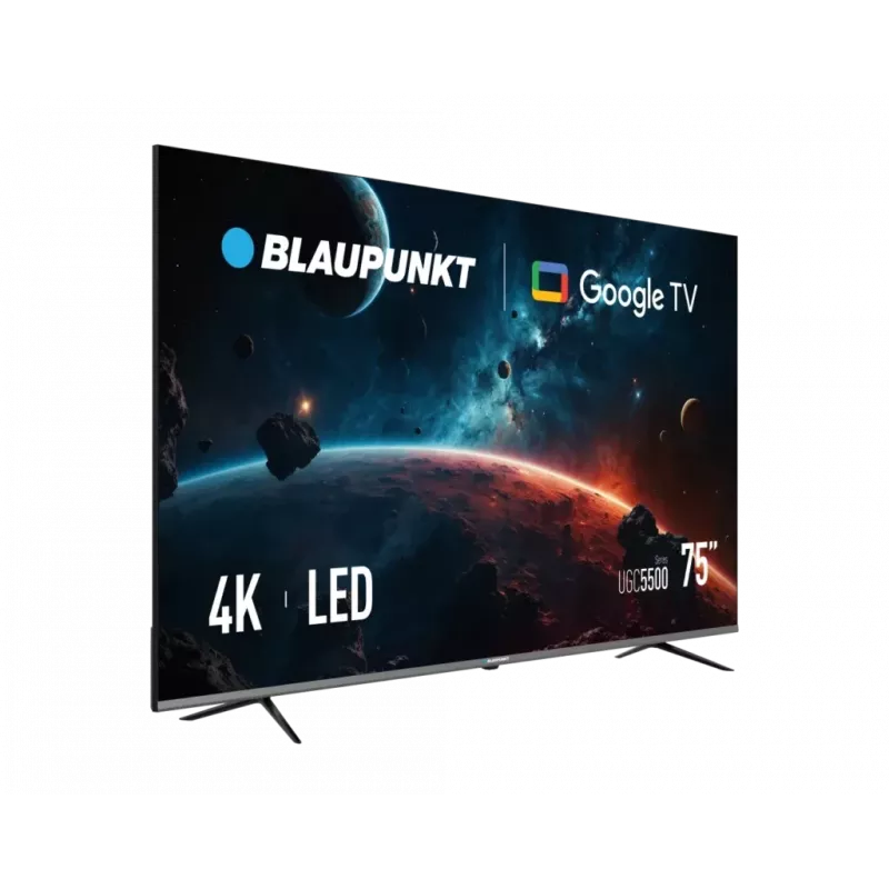 LED Smart TV BLAUPUNKT 75UGC5500S 75 palcov UHD Google TV čierna, energetická trieda G