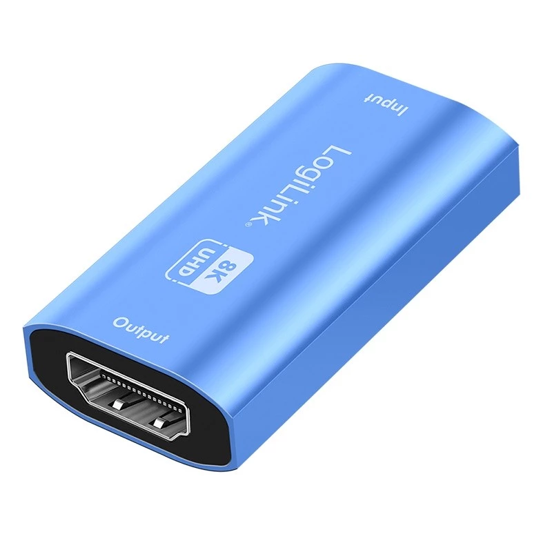 HDMI opakovač, 20m, 8K 60Hz, HDCP 2.3, hliník, modrá