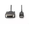 ASM AK-340301-030-S ASSMANN kábel Displayport 1.1a so zaistením Type DP/DVI-D (24+1) M/M čierny 3m
