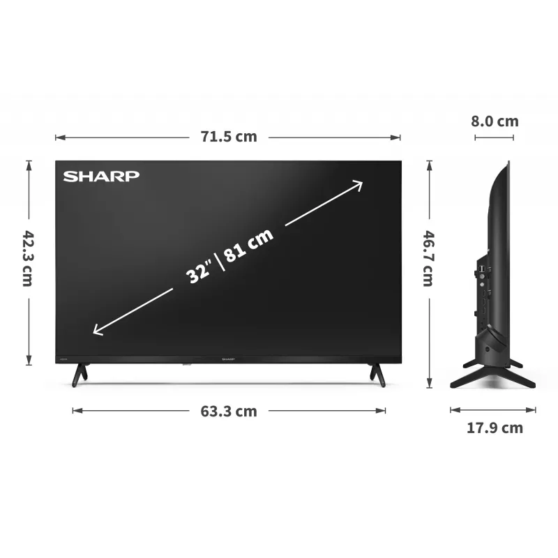 Sharp 32HF2265E TV 81,3 cm (32 palcov) HD Smart TV WLAN čierna