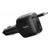 Belkin 75W 2-portový s vyťahovacím USB-C káblom do auta - kábel (CCC001HQBK)