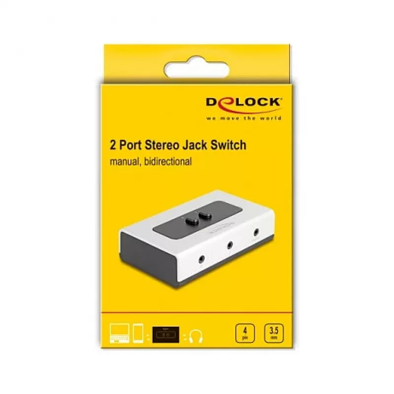 Audio switch DeLOCK 88061 čierna sivá 3,5 mm vstup výstup