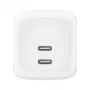 Interiérová AC rýchlonabíjačka Belkin WCH020KQWH — 2× USB‑C, biela, integrovaná ochrana