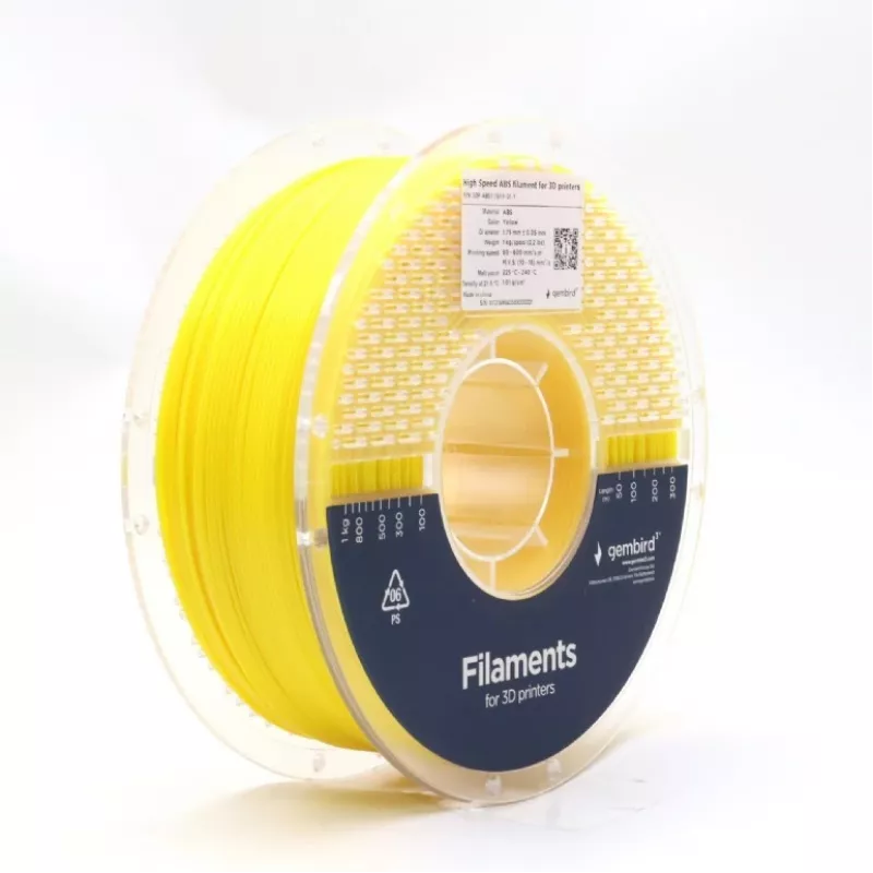 3D tlačový filament Gembird ABS 1,75 mm žltá 1 kg