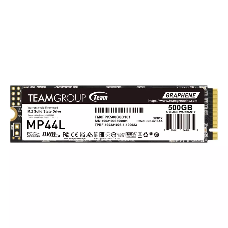 SSD disk Team Group 500 GB M.2 PCI Express 4.0 NVMe TM8FPK500G0C101