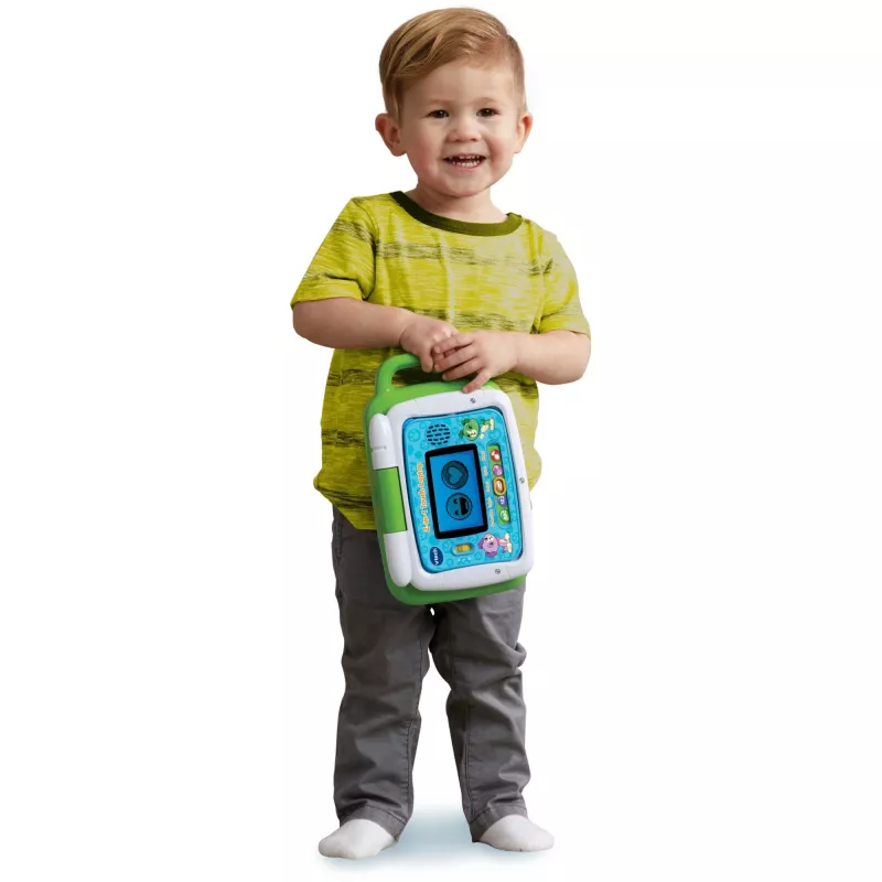 VTech 2v1 dotykový vzdelávací počítač v tvare notebooku, zelený/modrý