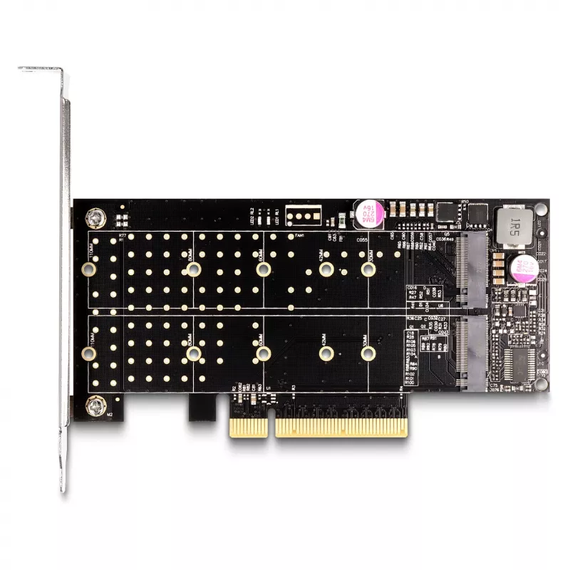 DeLOCK PCI Express x8 karta na 2 x interné NVMe M.2 Key M Bifurcation Low Profile