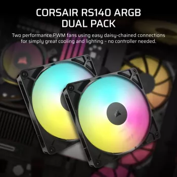 Ventilátor Corsair RS140 ARGB 14 cm Čierna 330-1700 RPM