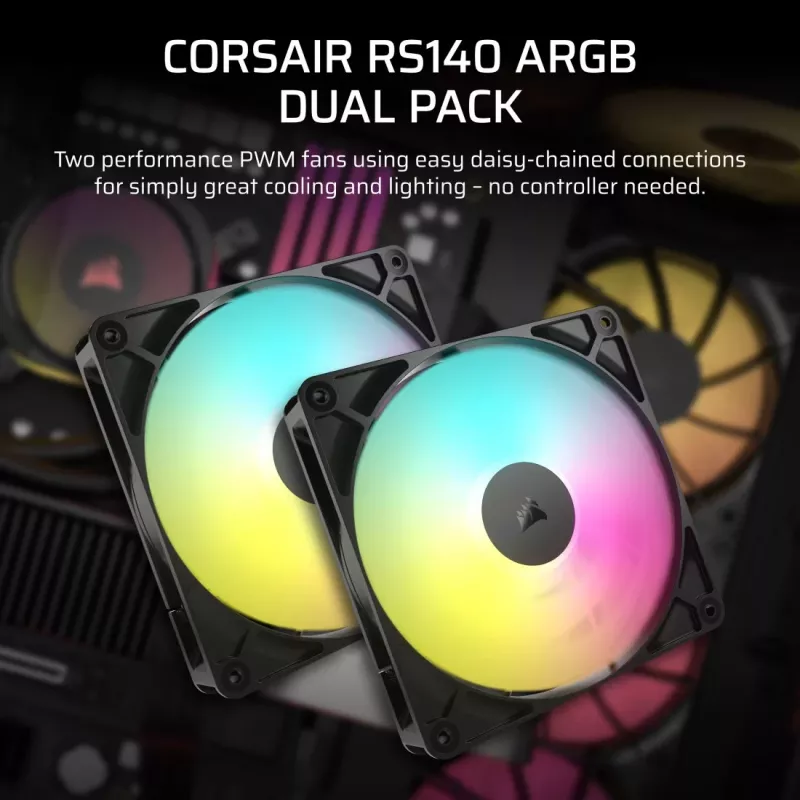 Ventilátor Corsair RS140 ARGB 14 cm Čierna 330-1700 RPM