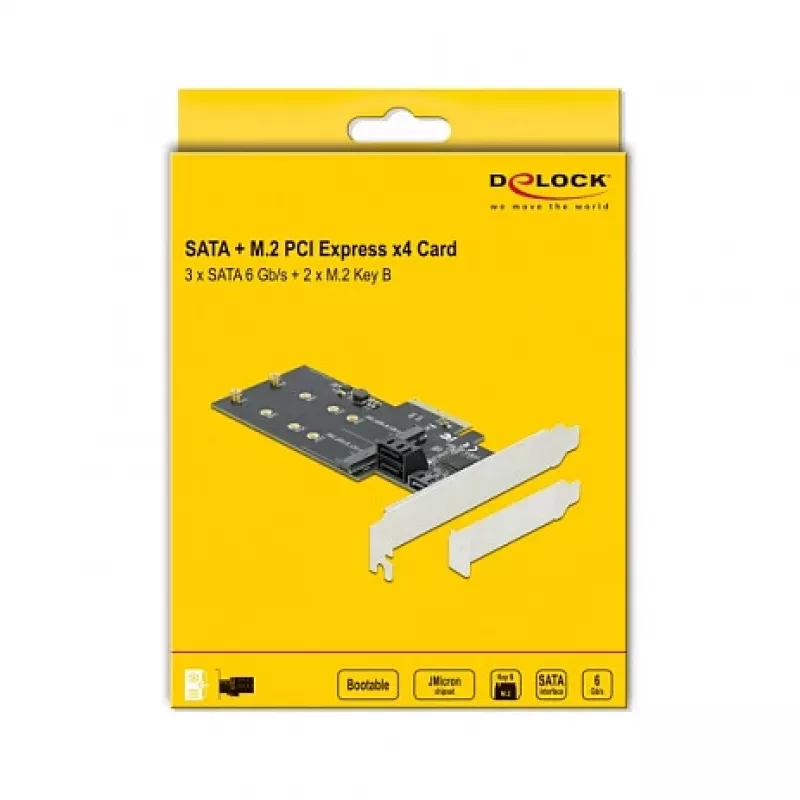 Karta SATA a M.2 PCI Express DeLOCK 3 porty SATA a 2 sloty M.2 Key B