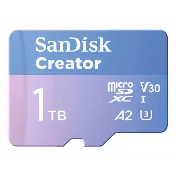SanDisk Creator MicroSD pamäťová karta 1TB s vysokými prenosovými rýchlosťami až do 190 MB/s