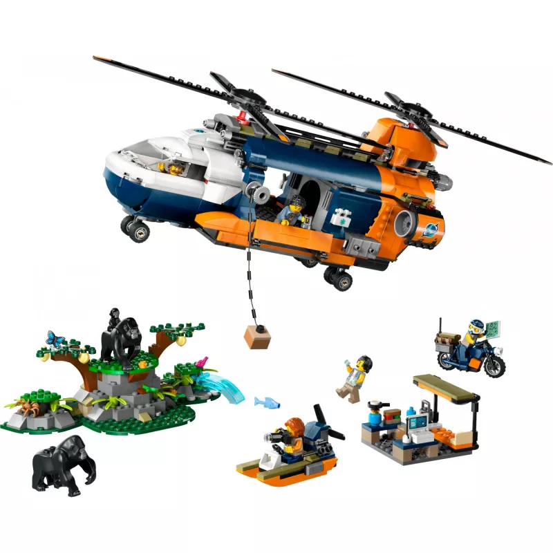 LEGO City 60437 Džungľový prieskumný vrtuľník v základnom tábore